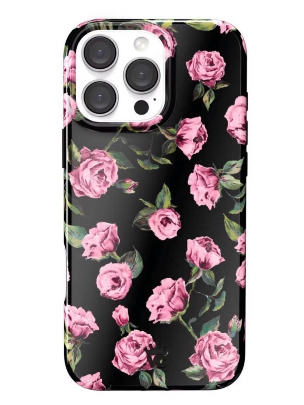 Velvet Caviar Pink Rose Floral Phone Case - Black